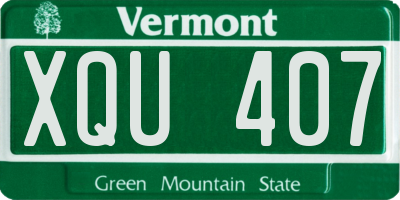 VT license plate XQU407