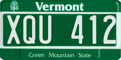VT license plate XQU412