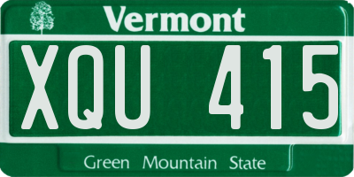 VT license plate XQU415