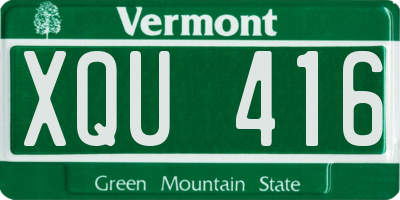 VT license plate XQU416