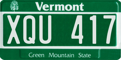 VT license plate XQU417