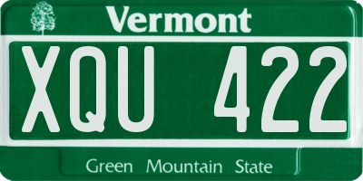 VT license plate XQU422