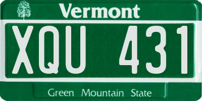 VT license plate XQU431