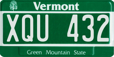 VT license plate XQU432