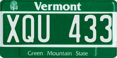 VT license plate XQU433