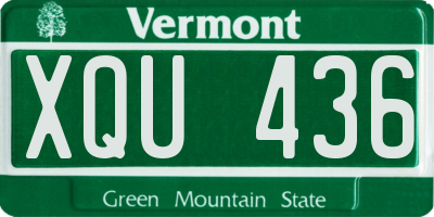VT license plate XQU436
