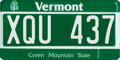 VT license plate XQU437