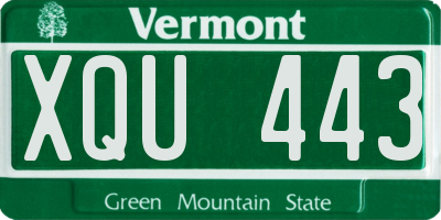 VT license plate XQU443