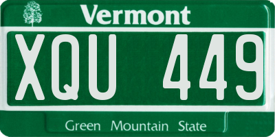 VT license plate XQU449