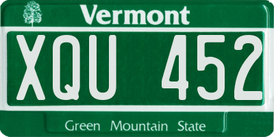 VT license plate XQU452