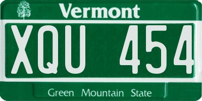 VT license plate XQU454