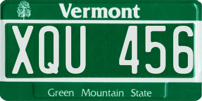 VT license plate XQU456