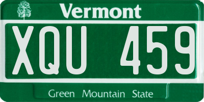VT license plate XQU459
