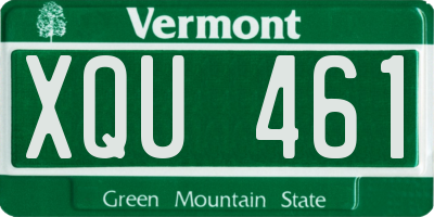 VT license plate XQU461