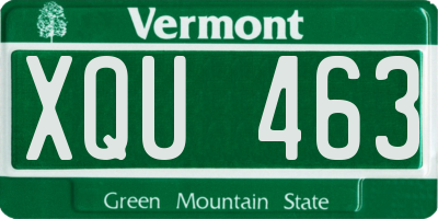 VT license plate XQU463