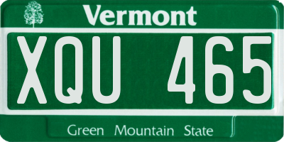 VT license plate XQU465