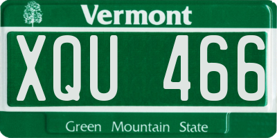 VT license plate XQU466