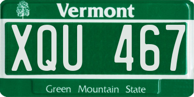 VT license plate XQU467