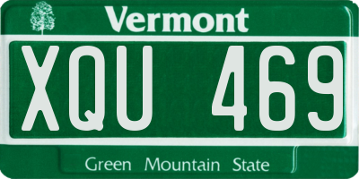 VT license plate XQU469