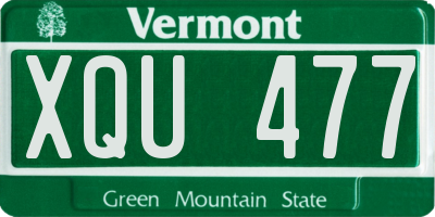 VT license plate XQU477