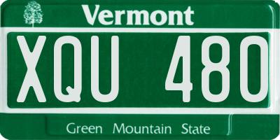 VT license plate XQU480