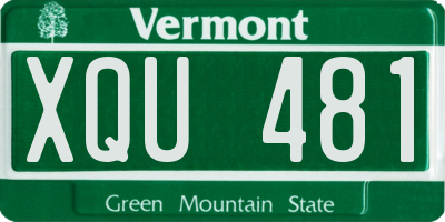 VT license plate XQU481