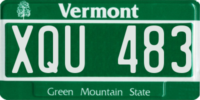 VT license plate XQU483