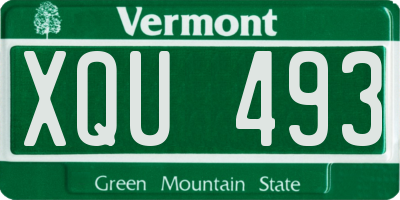 VT license plate XQU493