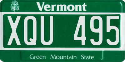 VT license plate XQU495