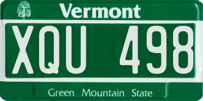 VT license plate XQU498