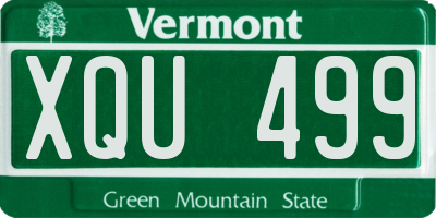 VT license plate XQU499