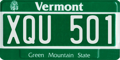 VT license plate XQU501