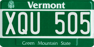 VT license plate XQU505