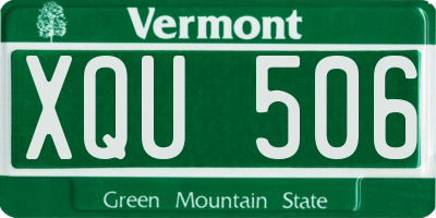 VT license plate XQU506