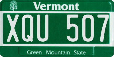VT license plate XQU507