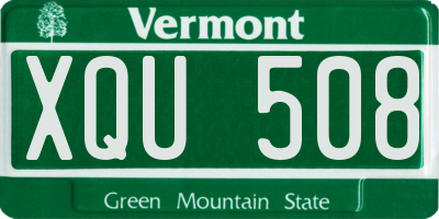 VT license plate XQU508