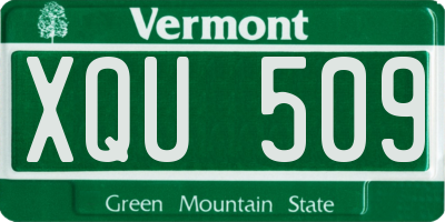 VT license plate XQU509
