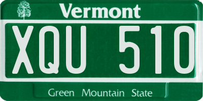 VT license plate XQU510