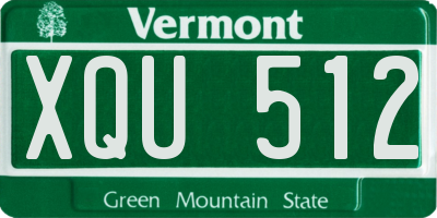 VT license plate XQU512