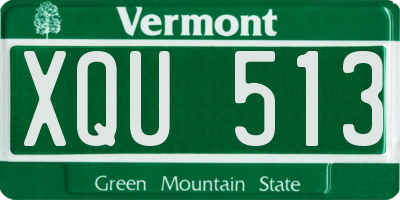 VT license plate XQU513