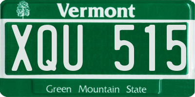 VT license plate XQU515