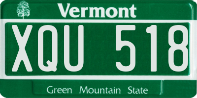 VT license plate XQU518