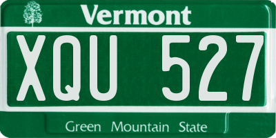 VT license plate XQU527