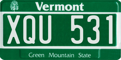 VT license plate XQU531