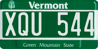 VT license plate XQU544