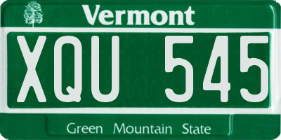 VT license plate XQU545