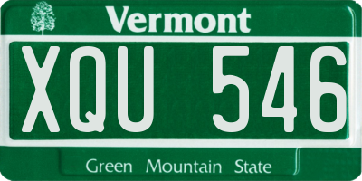 VT license plate XQU546