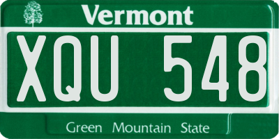 VT license plate XQU548