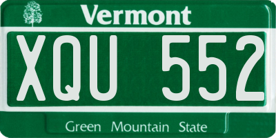 VT license plate XQU552