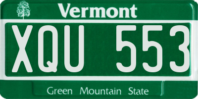 VT license plate XQU553